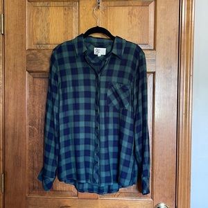 Cosmic Blue Love Plaid Shirt